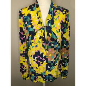Tory Burch geometric colorful button down blouse 4